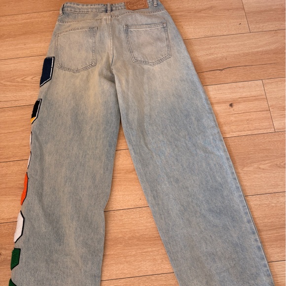 Ransom Multi-Color Lettered Light Blue Jeans - Picture 2 of 8